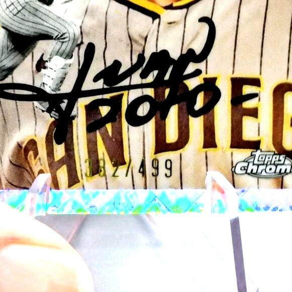 2023 Topps Chrome Platinum Ann- Juan Soto #346 Topps Logofractor /499 - Picture 4 of 7